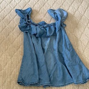 Off the shoulder really cute jean shirt